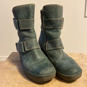 Fly London, waterproof leather Velcro strap booties